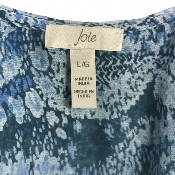 Joie Parisian Paisley Boho Chic Long Sleeve Maxi Dress Blue High Low Hem Lined - Picture 11 of 17